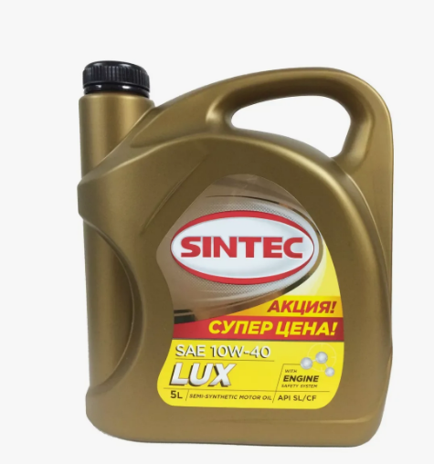 Масло моторное Sintec LUXE 5000 10W-40 SL/CF, A3/B4 п/синтетика 5 л, артикул 600291 — фото автозапчасти
