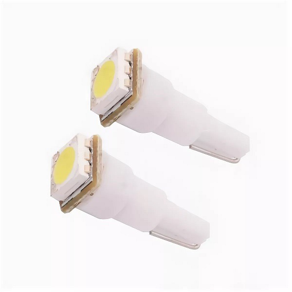 Автолампа W1,2W, 12V, W2,0х4,6d, (светодиод T5-02 1SMD) белый 0.18W 10lm. 902402 "Nord YADA" — фото автозапчасти