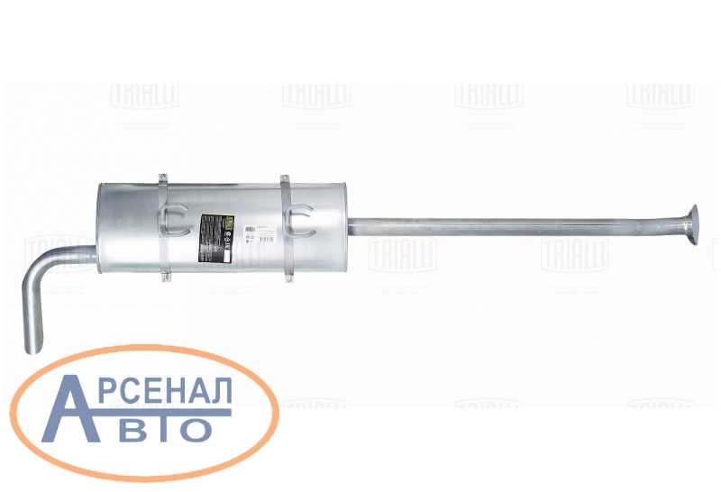 Глушитель ГАЗель Бизнес (330202), (дв. УМЗ Е-4) основной удл. база (алюм. сталь). EMM 0331 "TRIALLI" — фото автозапчасти