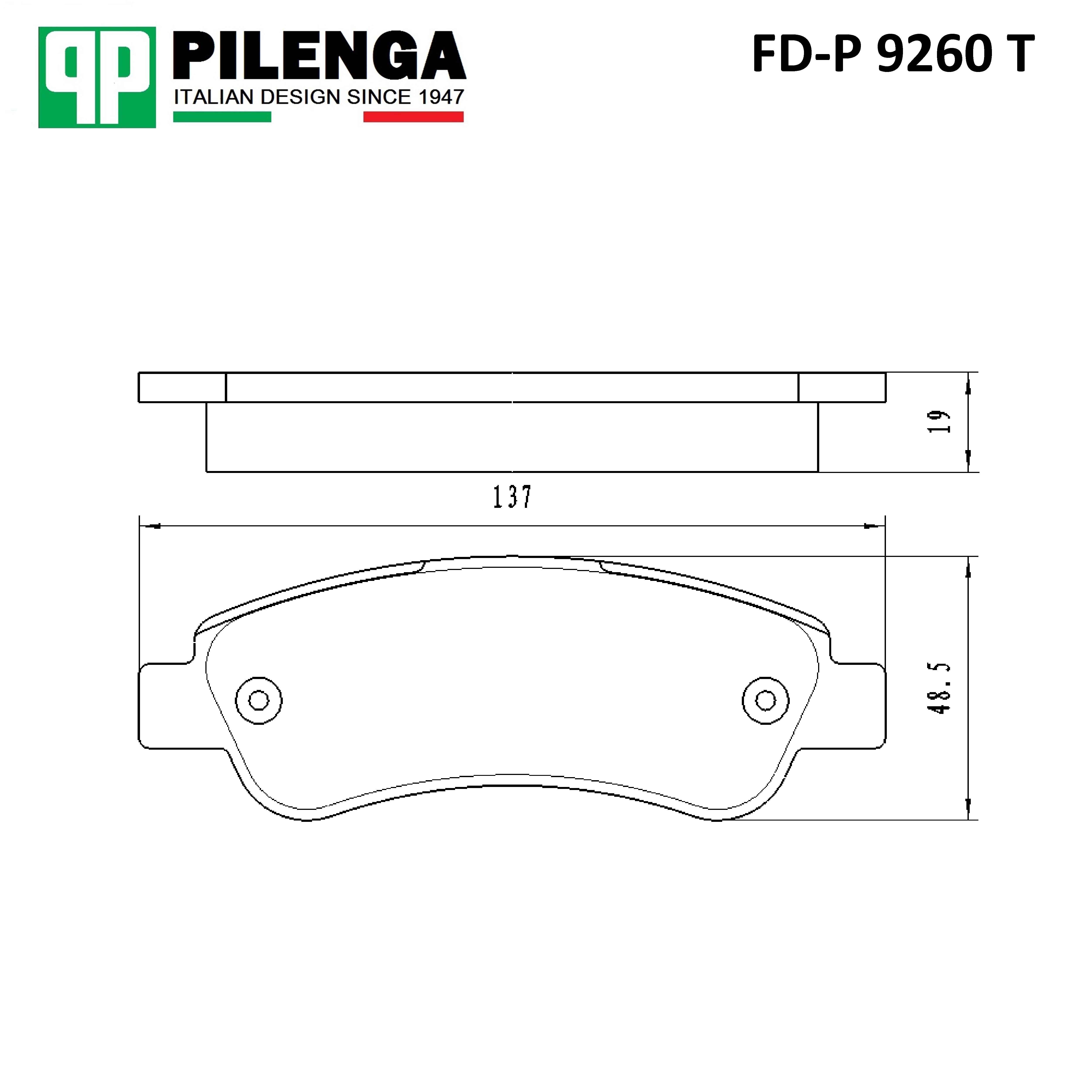 Колодки задние CITROEN/PEUGEOT, дисковые, усиленные. FD-P 9260 T "PILENGA" — фото автозапчасти