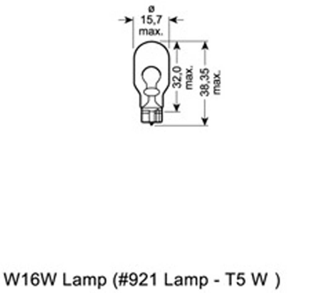 Лампа W16W стекл. цоколь 12Vх16W (габарит, приборы, номер) g-part, артикул GP.71742021 — фото автозапчасти