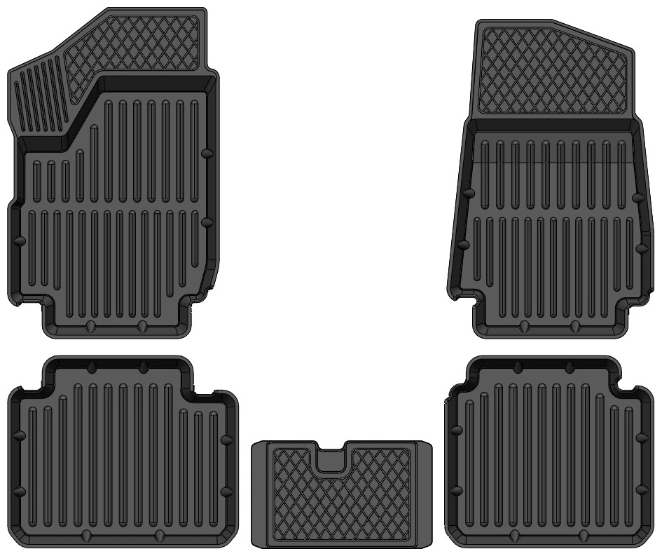 Коврики пола Renault Sandero (2014-) Premium (к-т 4 шт) SRTK, артикул PR.RN.SAND.R.14G.02X60 — фото автозапчасти