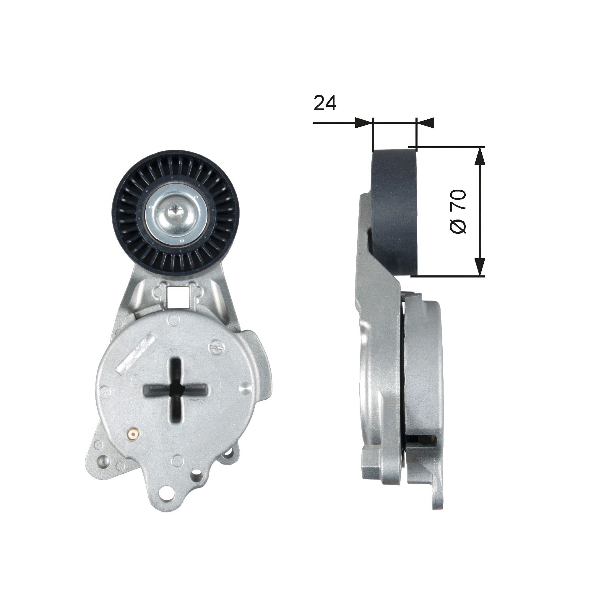 Натяжитель ремня TOYOTA Corolla, Altis, Etios, Verso, Yaris (Diesel), SUBARU Trezia (Diesel) GATES, артикул T39268 — фото автозапчасти