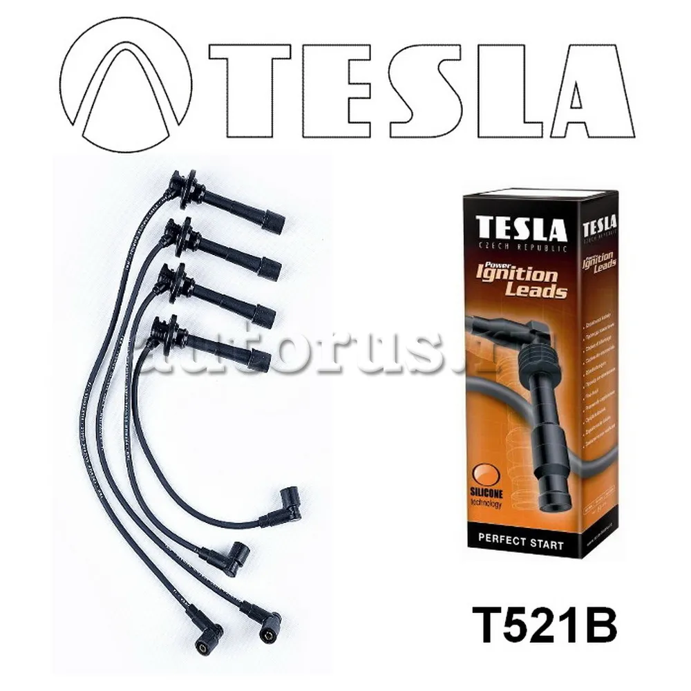 Провода в/в TOYOTA дв. 4AF, 4AFHE, 5AF, 5AFE CARINA FF, COROLLA, COROLLA LEVIN, CORONA, CORONA & CARINA 2, SPRINTER, SPRINTER TRUENO TESLA, артикул T521B — фото автозапчасти