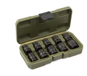 Набор головок ударных 1/2", к-т 10шт. (10, 12, 13, 14, 15, 17, 19, 21, 22, 24мм.), уп. пластиковый кейс, артикул БАК.07127