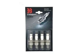 Свеча зажигания Волга, ГАЗель, Соболь, УАЗ дв.ЗМЗ 402, УМЗ 417, 421, ГАЗ 53, 3307, 66, ПАЗ дв.ЗМЗ 511, 523, зазор 0,8мм., М14х1,25мм., ключ 21мм., резьба L=12,7мм., "ЭЭ Стандарт" (F01H7P0008, N17YC), артикул А14В-2 ШТУКА