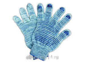 Перчатки х\б 4 нити с ПВХ (чёрные ) плотность 200, артикул ПЕРЧАТКИ ХБ 4 ЧЕР.