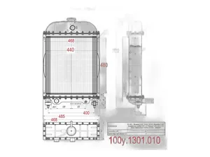 Радиатор водяной тр. МТЗ 100, 102, автогрейдер КС 10.01 дв.ММЗ 240Т, 245.2, медный, 4-х рядный, ОРИГИНАЛ ПОСТАВЛЯЕТСЯ НА КОНВЕЙЕР ОАО "МТЗ" (162.1301010-20, 1022-1301010), артикул 100У.1301.010