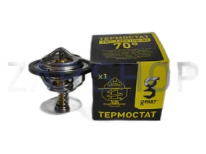 Термостат 70° Волга, ГАЗель, Соболь, УАЗ, ЗИЛ 5301 Бычок, ПАЗ, КАВЗ, КАМАЗ, НЕФАЗ, УРАЛ, тр. МТЗ, с упл. кольцом (ТС 107-02, 117-1306100-02, ТС 107-02, 406.1306100-201), артикул 107-1306100-02