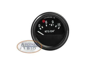 Указатель давления масла тр. К701М,(для датчика ММ359, 19.3829) 0-15 кг/см², 24В., с цоколем под колодку АХ-437, лампу аварийной сигнализации, артикул 14.3810