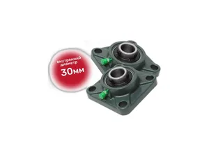 Подшипник 6-206 UCF (UC206+F206) комбайны, жатки, сельхоз. машины, в сб. с корпусом, подшипниковый узел 480206, квадратный фланцевый корпус типа FC с четырьмя крепёжными отверстиями, 30x108x40,2мм.