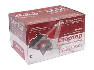 Стартер тр. Т16М, 25, 30, 40М, ВТЗ дв.Д 144, 21А1, 120, 12В, 4кВт, редукторный, артикул 2412.3708 (АТЭ1)