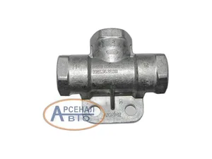 Клапан двухмагистральный КАМАЗ, МАЗ, УРАЛ, ЛИАЗ, НЕФАЗ, ЗИЛ, перепускной, присоединительная резьба М22х1,5мм., отличается от 25.3562010 тем, что в корпусе установлены два одинаковых резиновых клапана, КОНВЕЕРНЫЙ ОРИГИНАЛ (3533-009-013-0, 35330090130), артикул 25-3562010-10