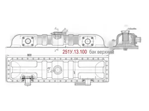 Бак радиатора водяного тр. КСКУ 6, КСК 100, Дон 680, 2600, верхний в сборе, латунь (251-1301100), артикул 251у.13.100