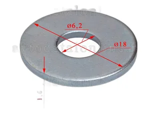 Шайба плоская d= 6х18х1,6мм., уп.50шт. 1/26437/019 (08274)