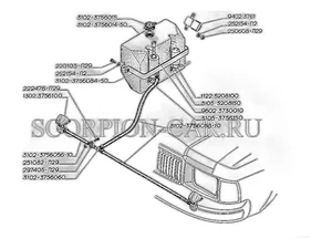 Тройник шлангов фароочистителя ГАЗ Оригинал, артикул 3102-3756060