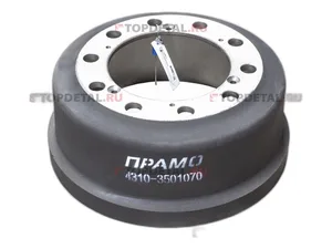 Барабан тормозной КАМАЗ 4310, 43101, 43105, 43106, 4326, 43114, 43118, 43501, 53501, 53504, 6450, 64501, 43261, 4326, 43114, 43118, ст. обр., под шпильки, d=28мм., артикул 4310-3501070 ПРАМО