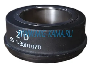 Барабан тормозной КАМАЗ 5320, 53212, 5410, 54112, 5511, 55102, НЕФАЗ 8560, 8332, 9334, 8527, 96741 ZTD — ракурс 1