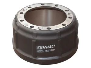 Барабан тормозной КАМАЗ 6520, 6522, 6460, 5360, 5460, Евро 2, 3, передний/задний, 10-ть отверстий, d=415мм, h=250мм., посадочный d=283мм., артикул 6520-3501070 ПРАМО