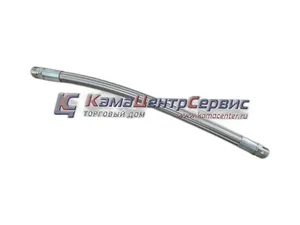 Шланг тормозной передний КАМАЗ 6520, НЕФАЗ, гайка-штуцер, L=600-615мм., ключ 24-штуцер М16х1,5мм., ключ 19мм, бронированный, в металлической оплётке, артикул 6520-3506060 ГАЙКА-ШТУЦЕР