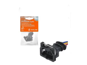 Колодка соединит. 3-х конт., разъём (3pin), для датчика скорости ВАЗ 2108-21099, 2110-2112, 2113-2115, УАЗ Патриот: датчика положения колен. вала Волга, ГАЗель, Соболь, УАЗ Хантер, Патриот, Симбир дв.ЗМЗ 406, 405, 409, УМЗ 4213, 4216, 42164, 42167, Евро 2, ГАЗ 33104 Валдай, 3308, 3309, ГАЗон NEXT, ЗИЛ 5301 Бычок, ПАЗ, ПАЗ NEXT, КАВЗ, МАЗ дв.ММЗ 245.7, ЯМЗ 534, Евро 2, датчика положения дроссельной заслонки Волга, ГАЗель, Соболь, УАЗ дв.ЗМЗ 406, 405, 409, УМЗ 4213, 4215, 4216, 4218, Евро 1, 2, 3, в сб. с проводами (АЕСС006), артикул AECC006