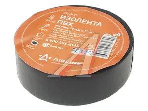 Изолента ПВХ 19мм.х10м.х0,17мм., чёрная AirLine — ракурс 1