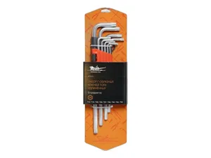 Набор Г-образных ключей TORX инбус, удлинённый, к-т 9шт. (Т10, Т15, Т20, Т25, Т27, Т30, Т40, Т45, Т50), артикул AT-9-21