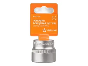 Головка торцевая 30мм., 1/2" 6-гранная DR, пласт. подвес, артикул AT-S12-18