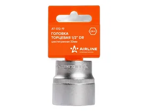 Головка торцевая 32мм., 1/2" 6-гранная DR, пласт. подвес, артикул AT-S12-19