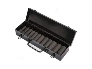 Набор головок ударных 1/2", L=78мм., к-т 12шт. (10, 11, 12, 13, 14, 15, 17, 18, 19, 21, 22, 24мм.), уп. металлический кейс, артикул ATAS042
