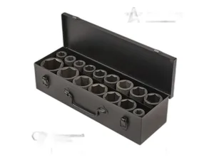 Набор головок ударных 3/4", L=90мм., к-т 16шт. (17, 19, 21, 22, 24, 27, 30, 32, 33, 34, 35, 36, 38, 41, 46, 50мм.), уп. металлический кейс, артикул ATAS045