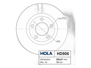 Диск тормозной ГАЗ-3110 передний, вентилируемый (к-т 2 шт) HOLA — ракурс 1