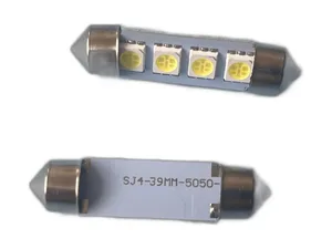 Автолампа диод T11(C5W) 12V 4 SMD диода c цоколем 39мм. 1-контактная белая, салон, номер (S08201171) Skyway — ракурс 1