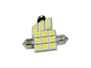 Автолампа диод T11(C5W) 12V 9 SMD диода c цоколем 39мм. 1-контактная белая, к-т из 2 шт., салон, номер (S08201187) Skyway — ракурс 1