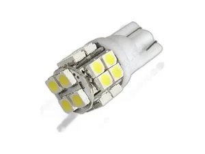Автолампа диод T10(W5W) 12V 20 SMD диодов без цоколя 1-контактная белая, габариты, номер min2 (S08201111), артикул ST10-20SMD-3528-10A