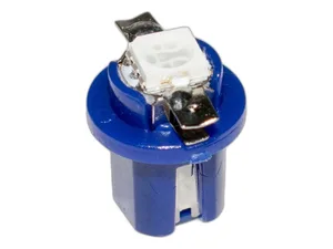 Автолампа диод T8,5(T4W) 12V 1 SMD диодов 1-контактная конус, синяя, габариты, номер min10 (S08201220), артикул ST8.5-1SMD-5050 B