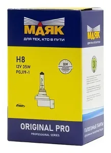 Автолампа H8, 12V 35W, цоколь PGJ19-1 ORIGINAL PRO OEM. 02820 "МАЯК"