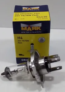 Автолампа H4, 24V 75/70W, цоколь P43t ORIGINAL PRO OEM. 04430 "МАЯК"
