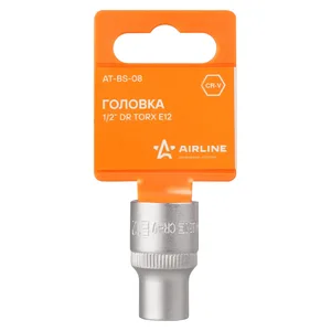 Головка торцевая 1/4" DR шестигранная 12 мм AT-S14-08, артикул 0-AT-S14-08