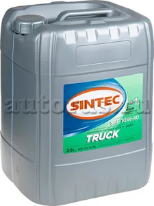 Масло моторное Sintec Truck 10W-40 Дизель CI-4/SL, E7 п/синтетика 20 л, артикул 122442