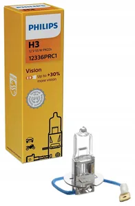 Автолампа H3, 12V 55W, цоколь PK22s, "Premium" (+30%). 12336PRC1 "PHILIPS"