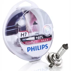 Автолампа H7, 12V 55W, цоколь Px26d, "VisionPlus" (+60%) (к-т 2 шт). 12972VPS2 "PHILIPS"