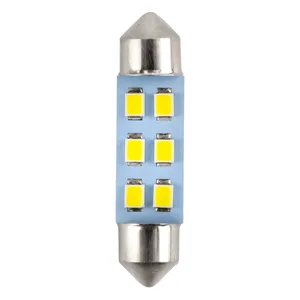 Автолампа C5W, 12V светодиод T11x36 S8.5 6SMD (3528) WHITE. 12T11x36-W\6SMD "МАЯК"