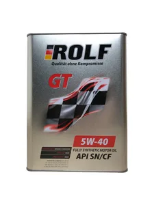 Масло моторное ROLF GT 5W-40 SN/CF, A3/B4 синтетика 4 л, артикул 322229