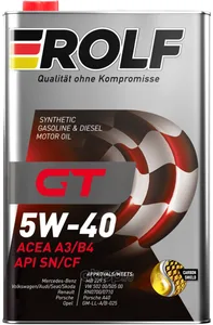 Масло моторное ROLF GT 5W-40 SN/CF, A3/B4 синтетика 1 л, артикул 322234