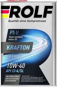 Масло моторное ROLF Krafton P5 U 10W-40 CI-4/SL;Е7/Е12 п/синтетика 4 л, артикул 322581