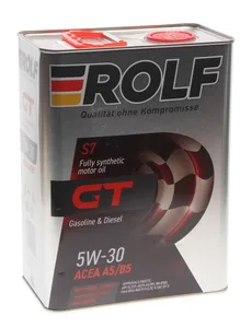 Масло моторное ROLF GT 5W-30 SL/CF, A5/B5 синтетика 4 л, артикул 323150