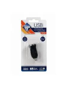 Зарядное устройство в прикуриватель 1 USB-порт (12/24В, 1.0А) LED подсветка, артикул 39728
