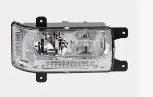 Фара КАМАЗ 6520, 6511, 4308, правая, LED, с ДХО, нов.обр., под лампу Н7, Н1, блок фара в сб., 24В, артикул 44.3775