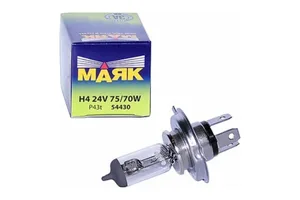 Автолампа H4, 24V 75/70W, цоколь P43t. 54430 "МАЯК"